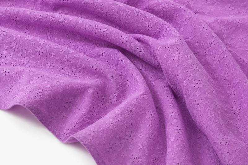Cotton Pranjal Embroidered Fabric — Lavender