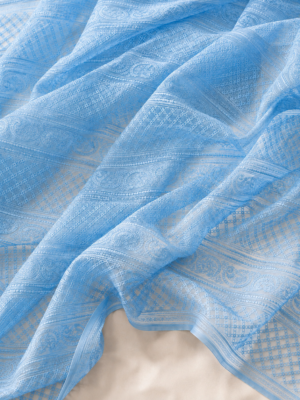 Premium Chikankari Georgette Fabric — Blue