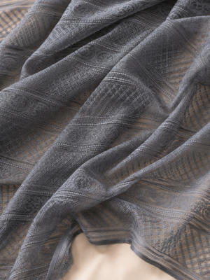 Premium Chikankari Georgette Fabric — Grey