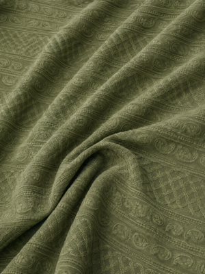 Premium Chikankari Georgette Fabric — Mehendi