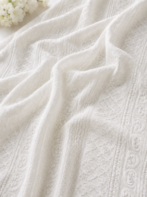 Premium Chikankari Georgette Fabric — Offwhite