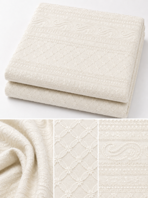 Premium Chikankari Georgette Fabric — Offwhite