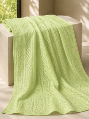 Premium Chikankari Georgette Fabric — Pista