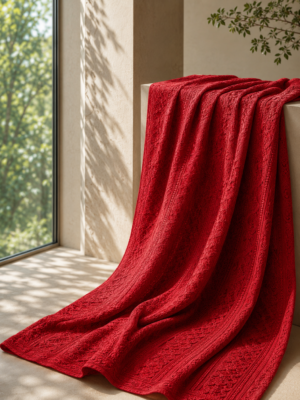 Premium Chikankari Georgette Fabric — Red