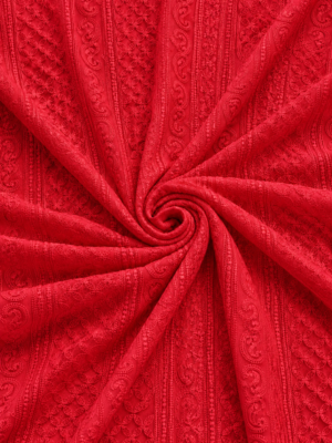 Premium Chikankari Georgette Fabric — Tomato