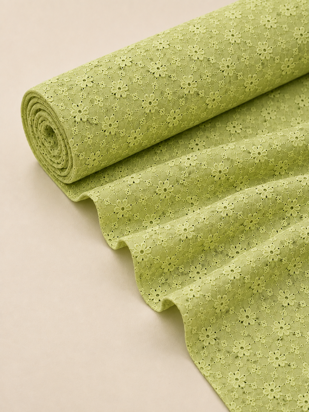 Cotton Pranjal Embroidered Fabric — P GREEN - Image 4