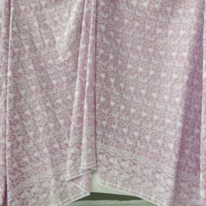 Cotton Lucknawi Embroidered Fabric — Lavender