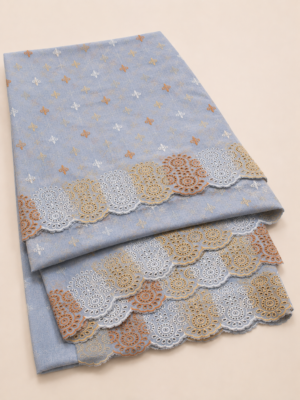 Cotton Ornament embroidery fabric-Grey