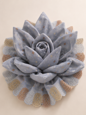 Cotton Ornament embroidery fabric-Grey