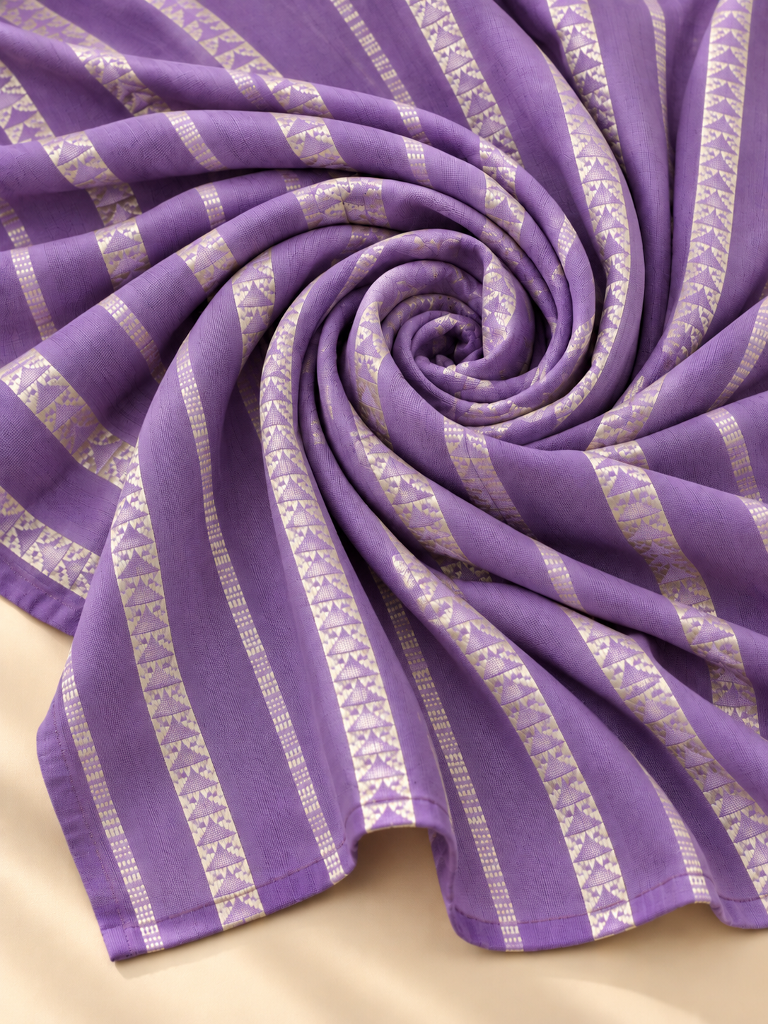 Lavender Geometric Stripe Fabric