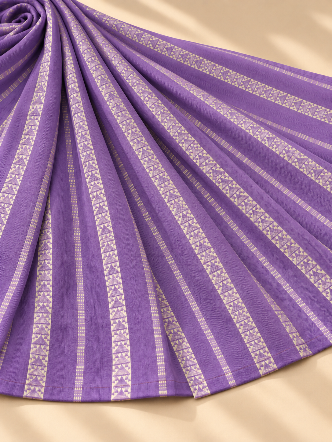 Lavender Geometric Stripe Fabric - Image 3