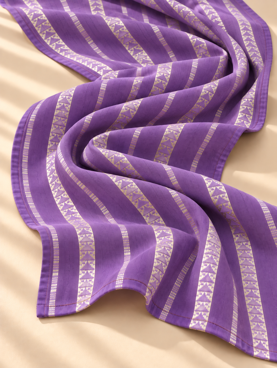 Lavender Geometric Stripe Fabric - Image 2
