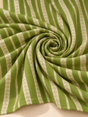 Mehandi Geometric Stripe Fabric