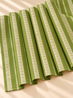Mehandi Geometric Stripe Fabric