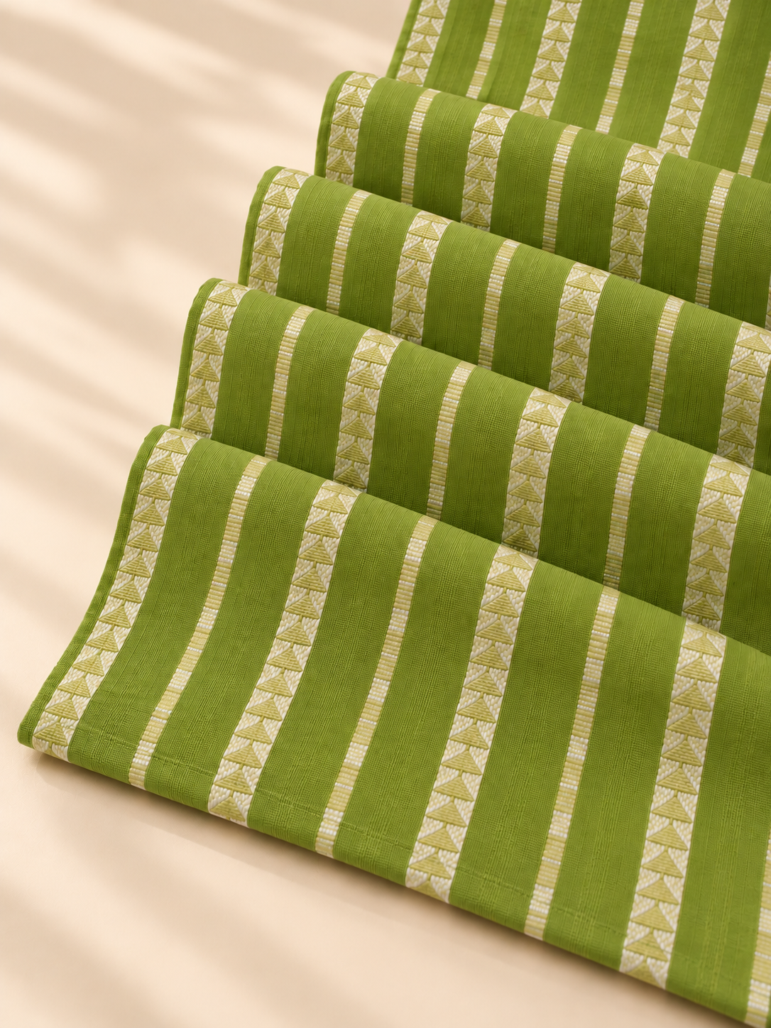 Mehandi Geometric Stripe Fabric - Image 6