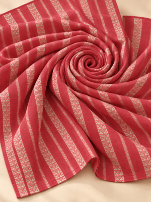 Tomato Geometric Stripe Fabric
