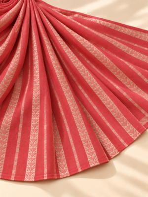 Tomato Geometric Stripe Fabric