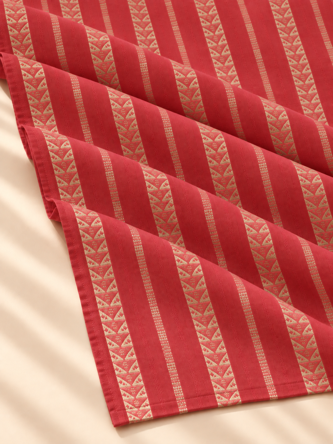 Tomato Geometric Stripe Fabric - Image 4