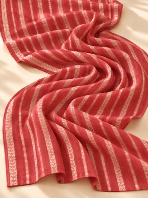 Tomato Geometric Stripe Fabric