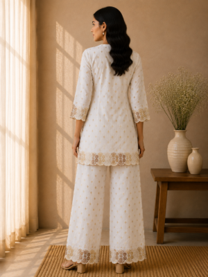 White Embroidered Co-ord Set