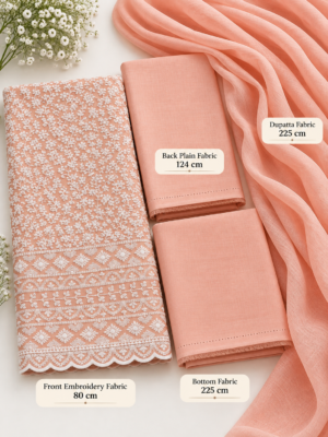Peach Embroidered 3-Piece Unstitched Suit
